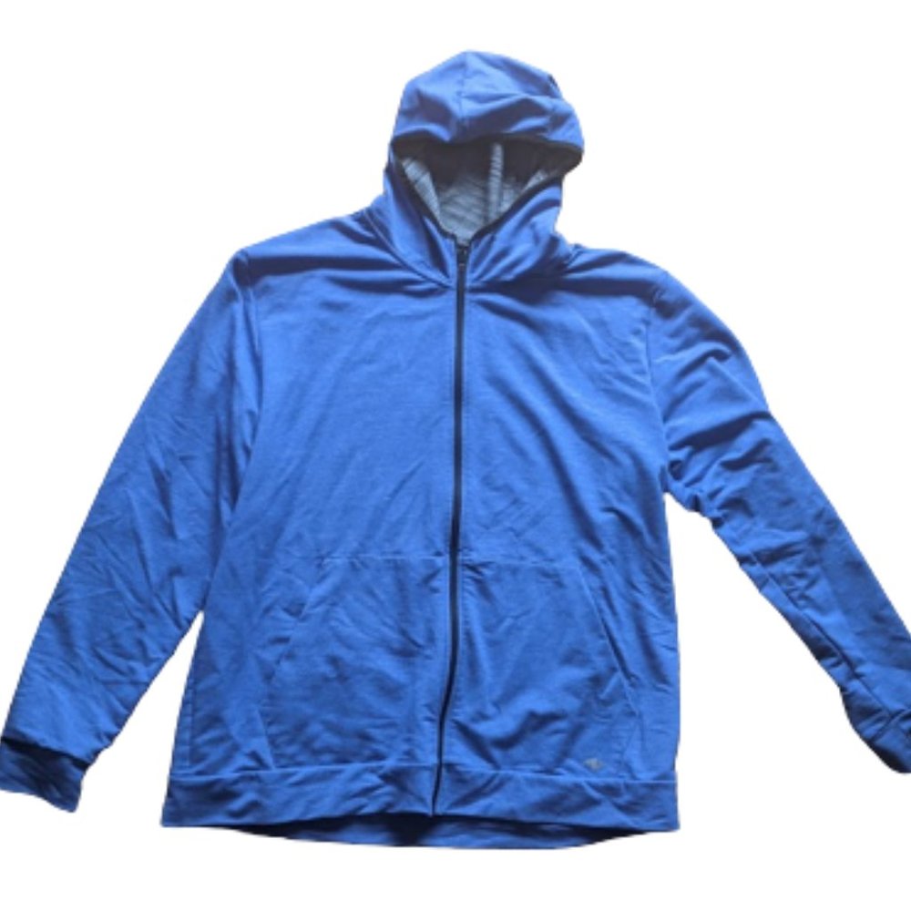 Blue Zip-Up Hoodie - Hooded Jacket - Size Large